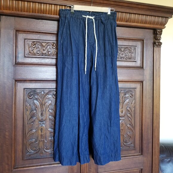 Chambray Palazzo Pants - Picture 2 of 8